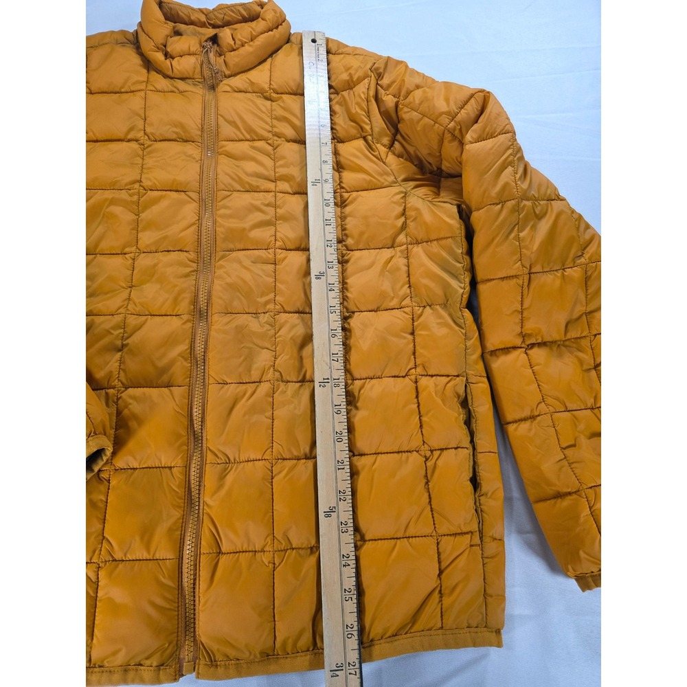 Old Navy L Grid Quilt Puffer Jacket Men's SAFFLOWER Orange Water-Resistant Coat - Picture 9 of 11